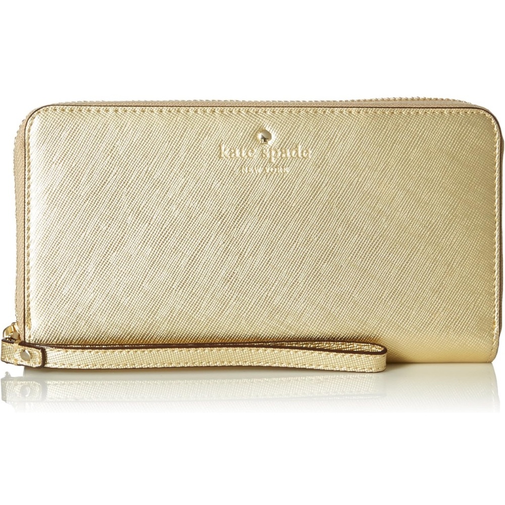 ✨ kate spade new york Wallet Case for Cell Phone Gold Metallic Wallet Clutch ✨